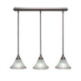 3 Light White Mini-Pendant Light-25-BN-751 by Toltec Lighting