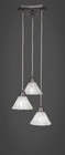 Europa 3 Light White Mini-Pendant Light-28-BN-7195 by Toltec Lighting