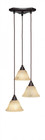 Europa 3 Light Beige Mini-Pendant Light-28-DG-508 by Toltec Lighting