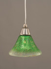 1 Light Green Mini-Pendant Light-22-BN-753 by Toltec Lighting