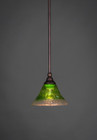 1 Light Green Mini-Pendant Light-23-BRZ-753 by Toltec Lighting