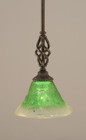 Elegante 1 Light Green Mini-Pendant Light-80-DG-753 by Toltec Lighting