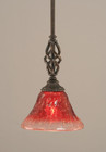 Elegante 1 Light Red Mini-Pendant Light-80-DG-756 by Toltec Lighting