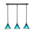 3 Light Blue Mini-Pendant Light-25-DG-458 by Toltec Lighting