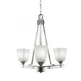 Uptowne 3 Light White Chandelier-323-AS-460 by Toltec Lighting