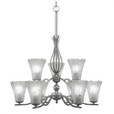 Revo 9 Light White Chandelier-249-AS-721 by Toltec Lighting