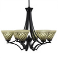 Zilo 6 Light Brown Chandelier-566-MB-7185 by Toltec Lighting