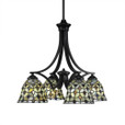 Zilo 4 Light Green Chandelier-568-MB-9965 by Toltec Lighting Zilo 4 Light Green Chandelier-568-MB-9965 by Toltec Lighting