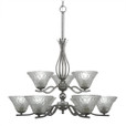 Revo 9 Light Clear Chandelier-249-AS-451 by Toltec Lighting