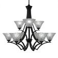 Zilo 9 Light Clear Chandelier-569-MB-451 by Toltec Lighting