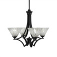 Zilo 4 Light Clear Chandelier-564-MB-7195 by Toltec Lighting