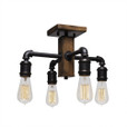 Portland 4 Light Black Chandelier-1137-AT18 by Toltec Lighting