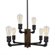 Portland 6 Light Black Chandelier-1139-AT18 by Toltec Lighting