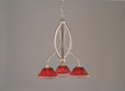 Bow 3 Light Red Chandelier-263-BN-736 by Toltec Lighting