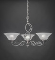 Jazz 3 Light White Chandelier-233-BN-515 by Toltec Lighting