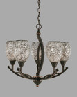 Bow 5 Light Black Chandelier-275-BC-4165 by Toltec Lighting