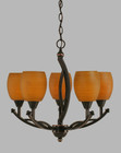Bow 5 Light Tan Chandelier-275-BC-625 by Toltec Lighting