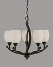 Bow 5 Light White Chandelier-275-BC-615 by Toltec Lighting
