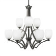 Zilo 9 Light White Chandelier-569-GP-615 by Toltec Lighting