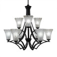 Zilo 9 Light White Chandelier-569-MB-721 by Toltec Lighting