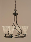 Capri 4 Light White Chandelier-904-DG-729 by Toltec Lighting