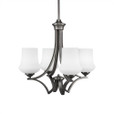 Zilo 4 Light White Chandelier-564-GP-681 by Toltec Lighting