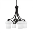 Zilo 4 Light White Chandelier-568-DG-681 by Toltec Lighting