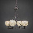 Capri 4 Light Beige Chandelier-904-DG-405 by Toltec Lighting