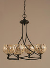 Capri 4 Light Beige Chandelier-904-DG-407 by Toltec Lighting