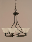 Capri 4 Light White Chandelier-904-DG-451 by Toltec Lighting