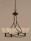 Capri 4 Light White Chandelier-904-DG-759 by Toltec Lighting