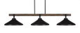 Portland 3 Light Black Pendant Light-1143-422-DG by Toltec Lighting