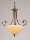 Curl 3 Light Amber Pendant Light-254-BRZ-710 by Toltec Lighting