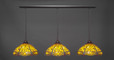 3 Light Amber Pendant Light-48-DG-946 by Toltec Lighting
