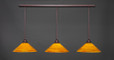 3 Light Rust Pendant Light-48-BRZ-414 by Toltec Lighting
