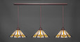 3 Light Brown Pendant Light-48-BRZ-961 by Toltec Lighting