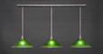 3 Light Green Pendant Light-48-BN-717 by Toltec Lighting
