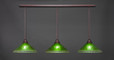 3 Light Green Pendant Light-48-BRZ-717 by Toltec Lighting
