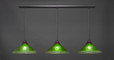3 Light Green Pendant Light-48-DG-717 by Toltec Lighting