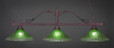 Scroll 3 Light Green Pendant Light-823-BRZ-717 by Toltec Lighting