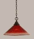 1 Light Red Pendant Light-10-BRZ-716 by Toltec Lighting