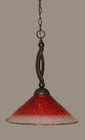Bow 1 Light Red Pendant Light-271-DG-716 by Toltec Lighting