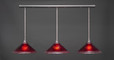 3 Light Red Pendant Light-48-BN-716 by Toltec Lighting