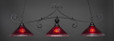 Curl 3 Light Red Pendant Light-353-MB-716 by Toltec Lighting