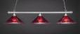 Square 3 Light Red Pendant Light-803-BN-716 by Toltec Lighting