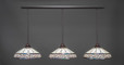 3 Light Multi Colored Pendant Light-48-DG-948 by Toltec Lighting