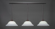 3 Light White Pendant Light-48-DG-612 by Toltec Lighting