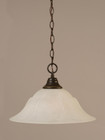 1 Light White Pendant Light-10-DG-53615 by Toltec Lighting