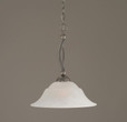 Bow 1 Light White Pendant Light-271-BN-53615 by Toltec Lighting