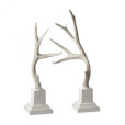 Home Decor By Dimond Weathered Resin Buck Antlers On White Base - Set 225019